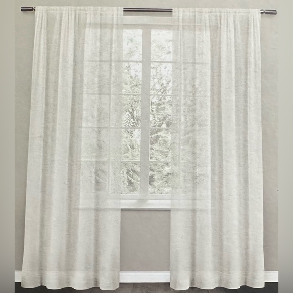 🎁Design Decor 2 Rod Pocket Panels - 38” x 108” - Belgian Snowflake - DD169E - Picture 2 of 7